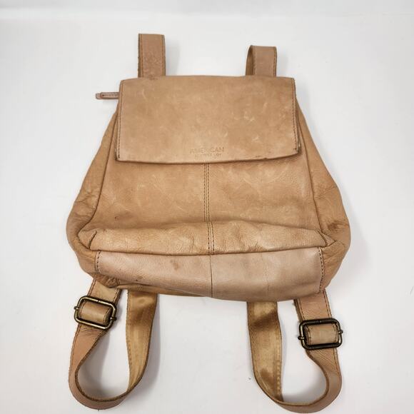 American Leather Co Liberty Tan Soft Leather Backpack Bag